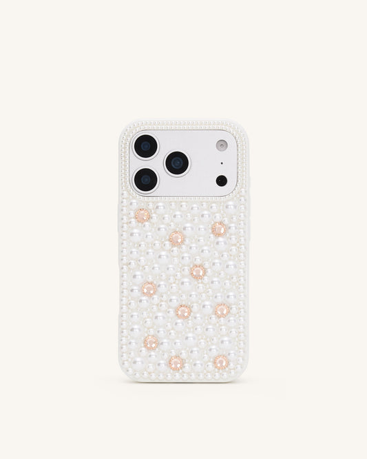 Pearl Embellished Phone Case - White | JW PEI