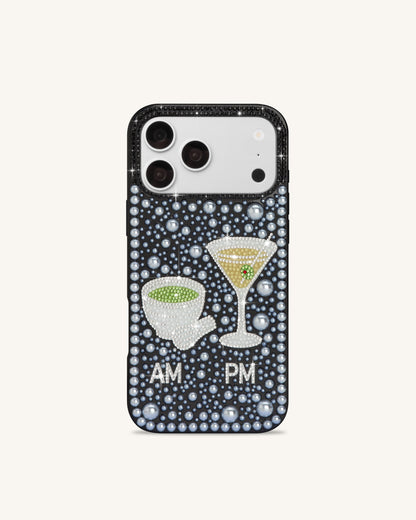 Pearl Martini Embellished Phone Case - Black | JW PEI