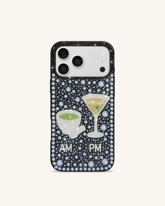 Pearl Martini Embellished Phone Case - Black | JW PEI
