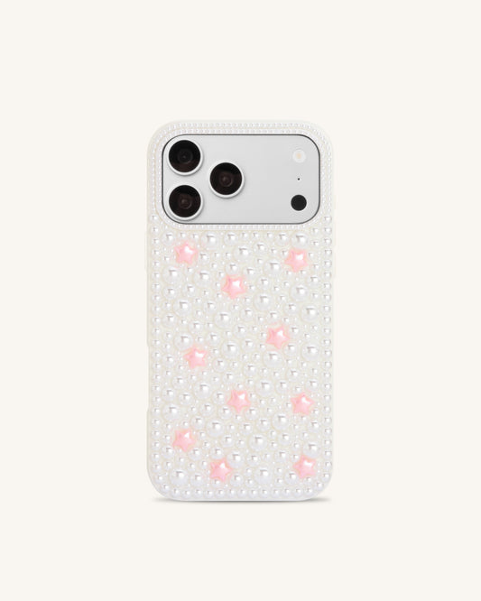 Pearl Star Embellished Phone Case - White | JW PEI