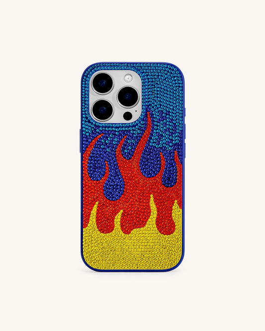 Flame Pattern Phone Case - Multicolor Blue | JW PEI