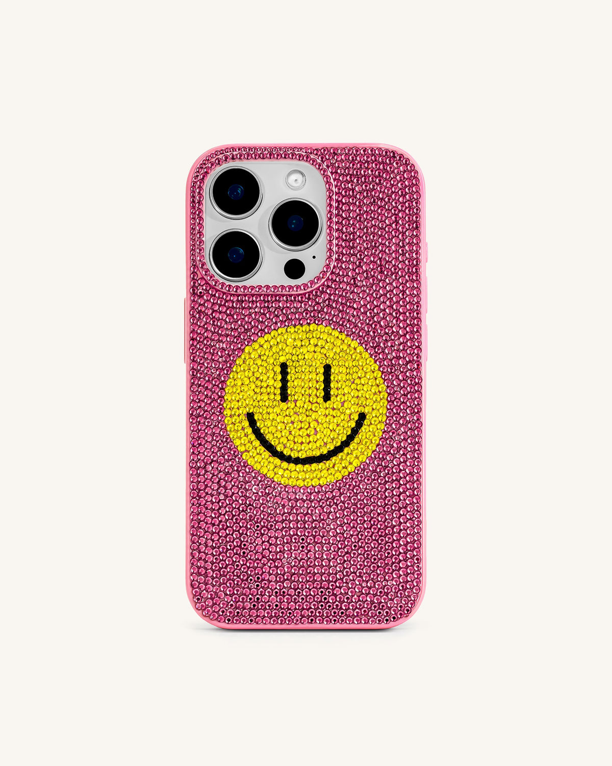 Smile Face Artificial Crystal Phone Case - Pink | JW PEI