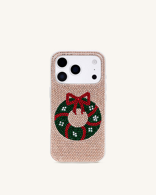 Holiday Wreath Bling Phone Case - Gold | JW PEI