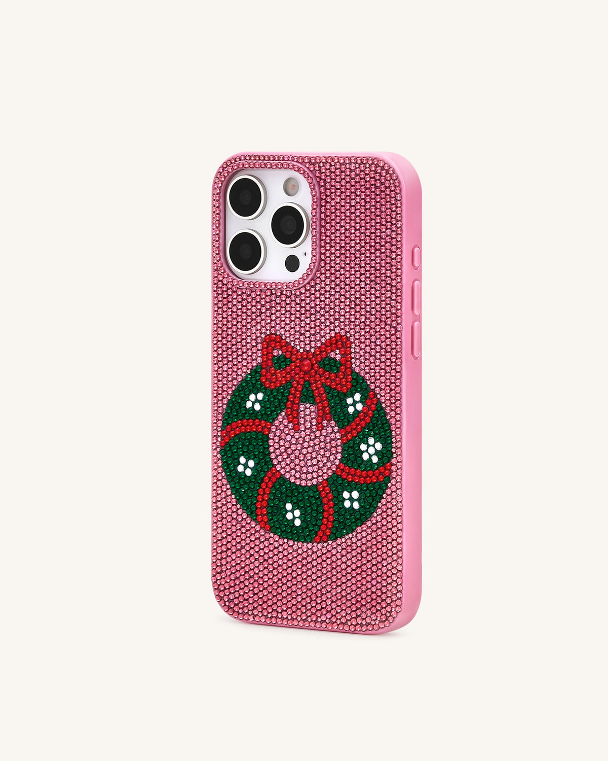 Holiday Wreath Bling Phone Case - Pink | JW PEI
