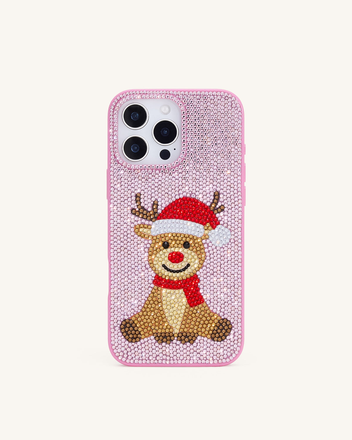 Reindeer Artificial Crystal Phone Case - Pink | JW PEI