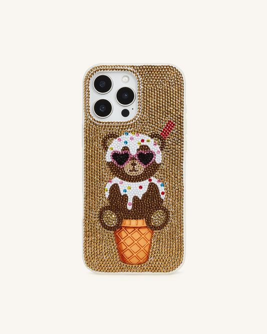 Bear Ice Cream Cone Phone Case - Gold | JW PEI