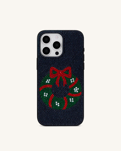 Holiday Wreath Bling Phone Case - Black | JW PEI