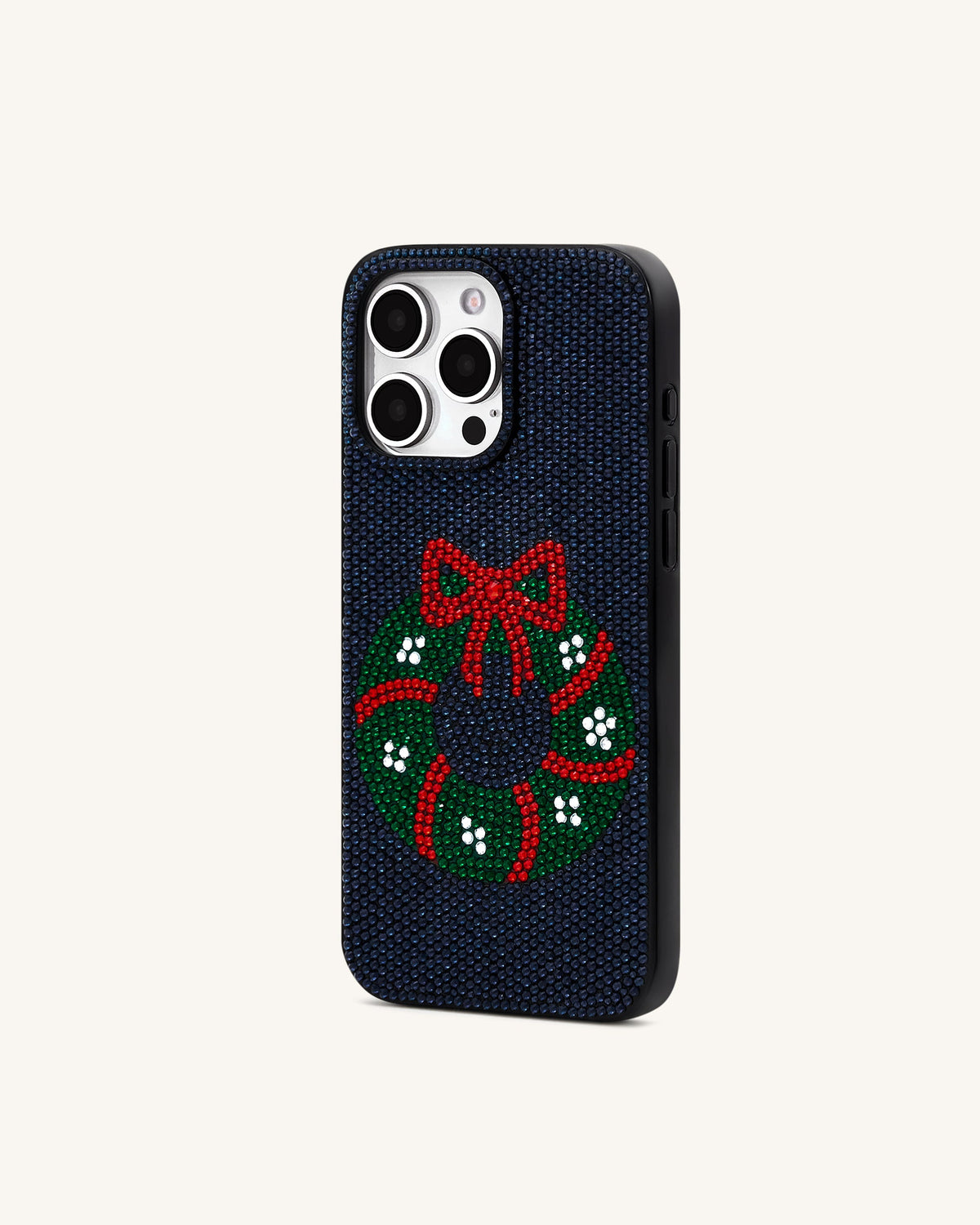 Holiday Wreath Bling Phone Case - Black | JW PEI