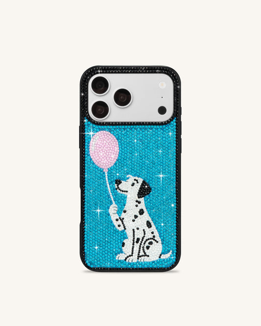 Balloon Dalmatian Artificial Crystal Phone Case - Black | JW PEI