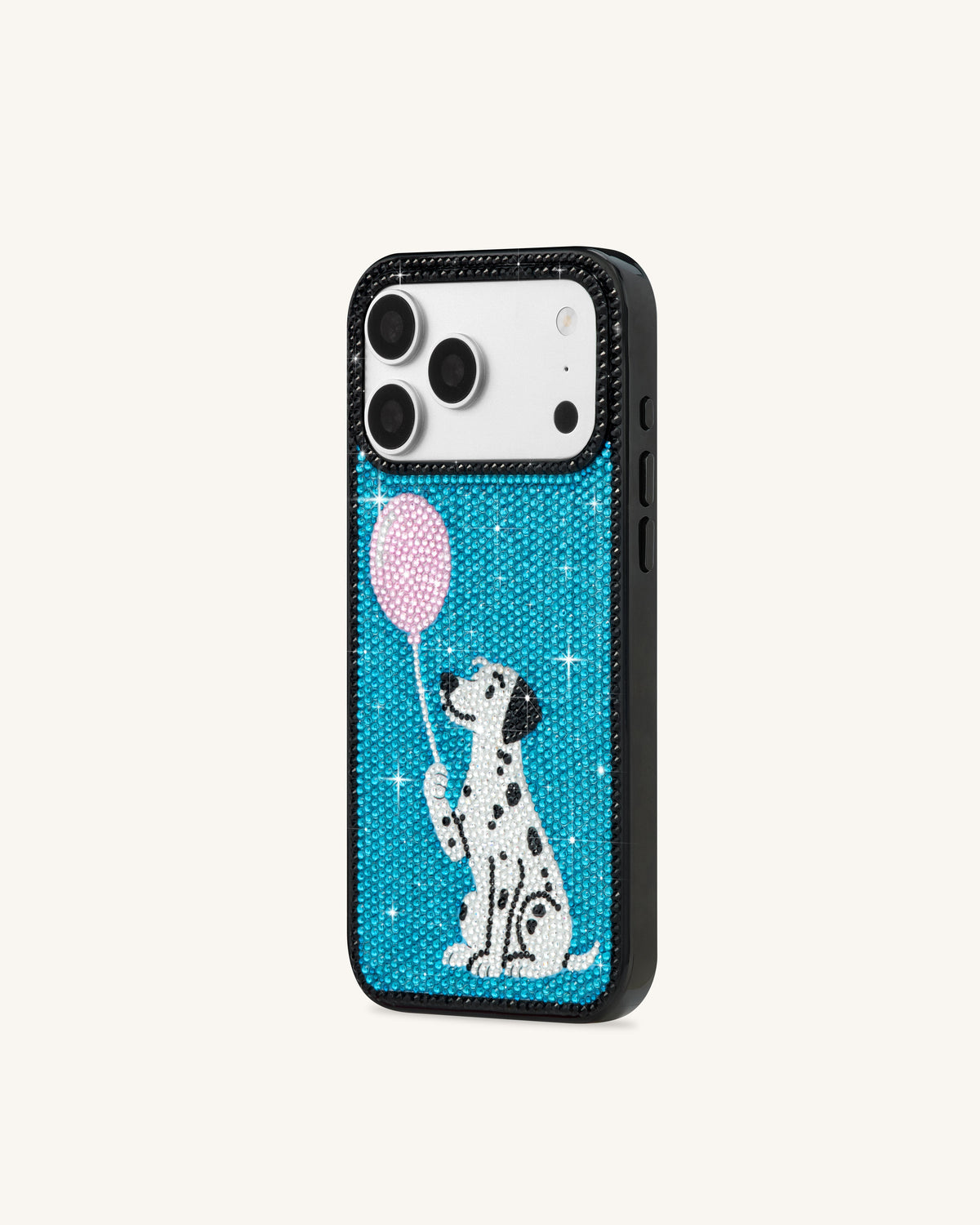 Balloon Dalmatian Artificial Crystal Phone Case - Black | JW PEI