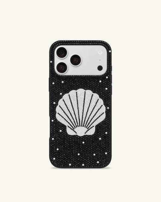 Seashell Artificial Crystal Phone Case - Black | JW PEI