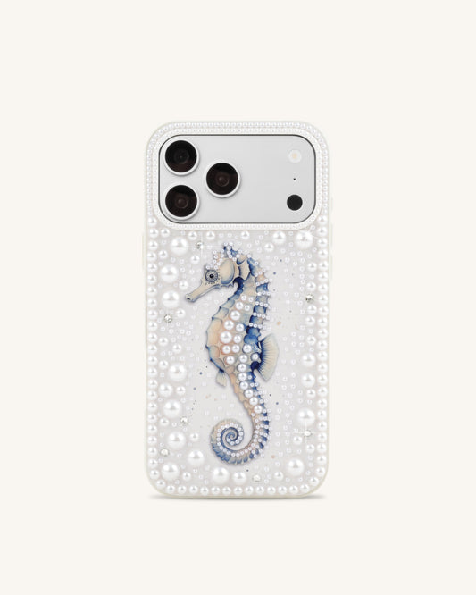 Seahorse Pearl Phone Case - White | JW PEI