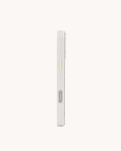 Pink Coral Artificial Crystal Phone Case - White | JW PEI