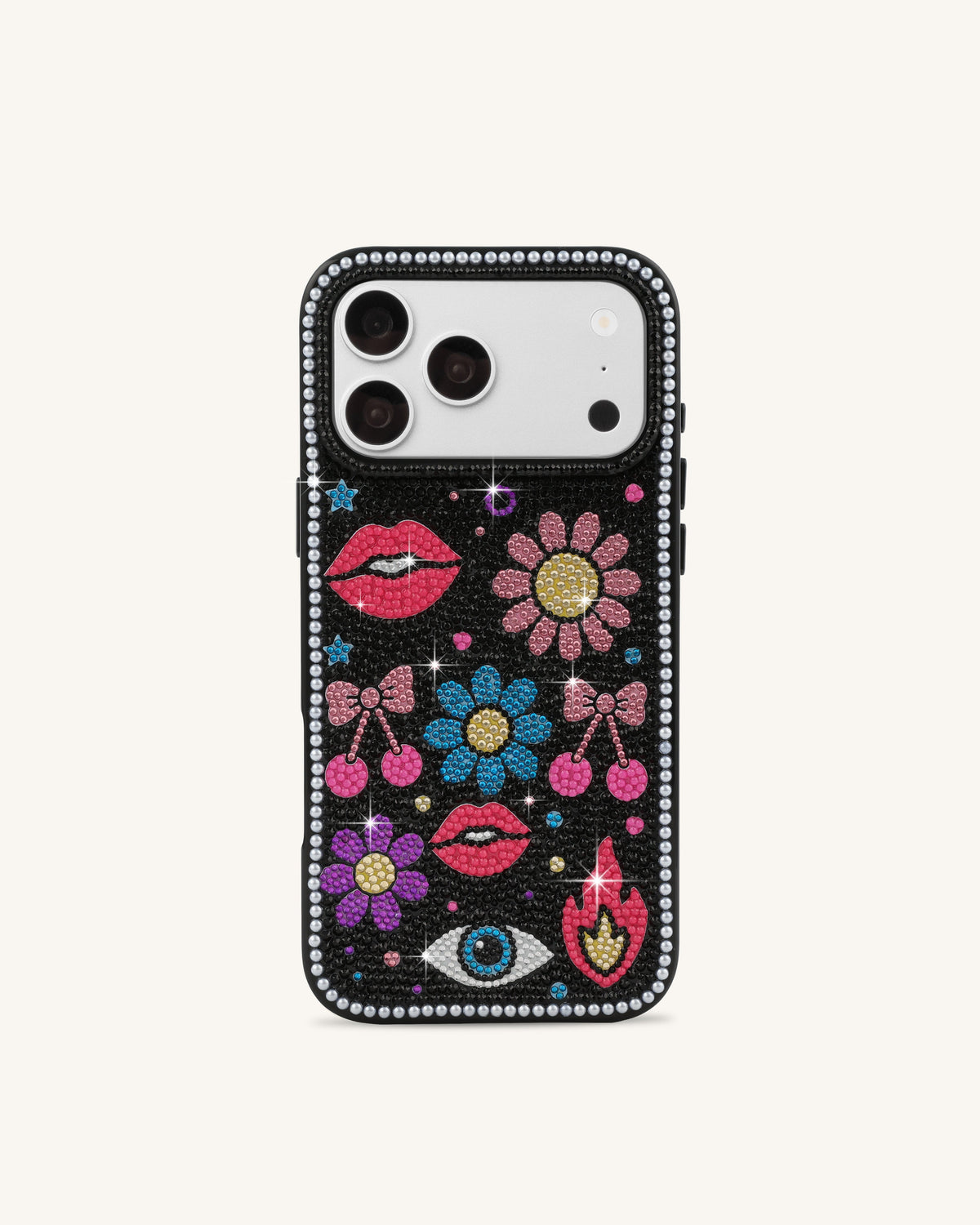 Retro Icon Artificial Crystal Phone Case - Black | JW PEI
