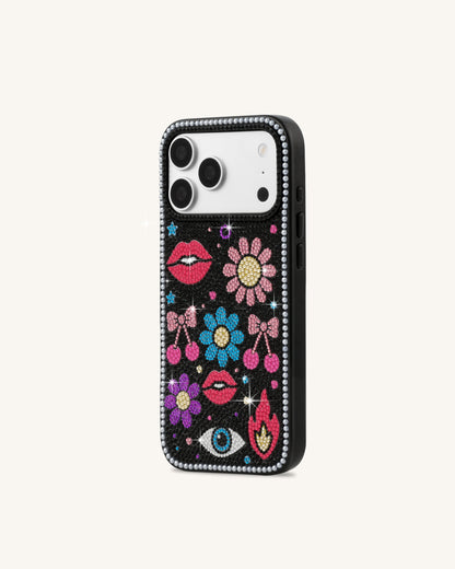 Retro Icon Artificial Crystal Phone Case - Black | JW PEI