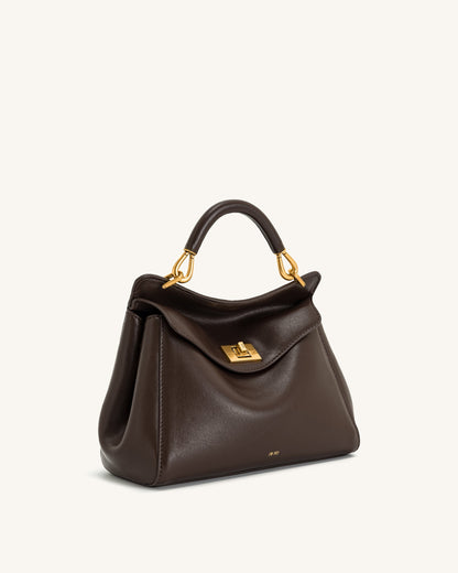 Lucia Classic Top Handbag - Dark Brown | JW PEI