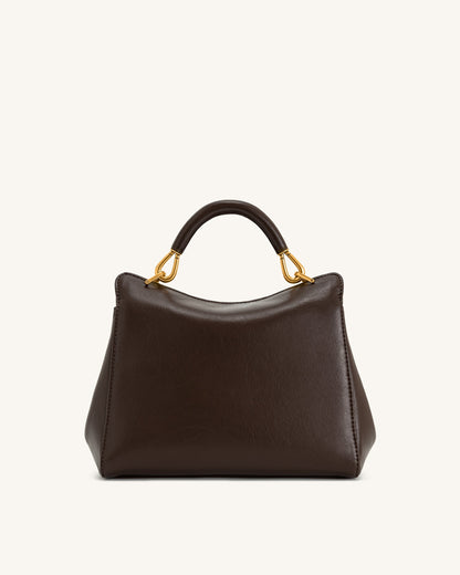 Lucia Classic Top Handbag - Dark Brown | JW PEI