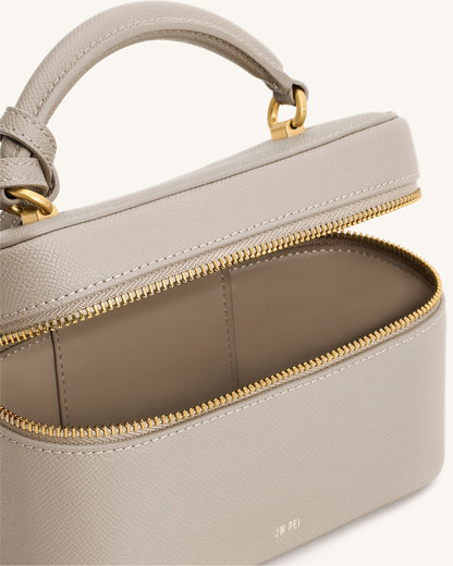 Cleo Box Shape Top Handle Bag - Taupe | JW PEI