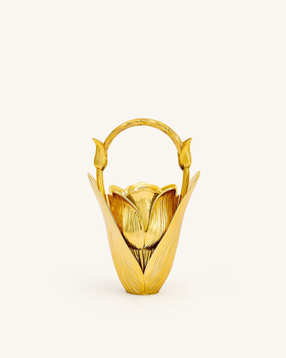 Ella Tulip Vase Top Handle Bag - Gold | JW PEI