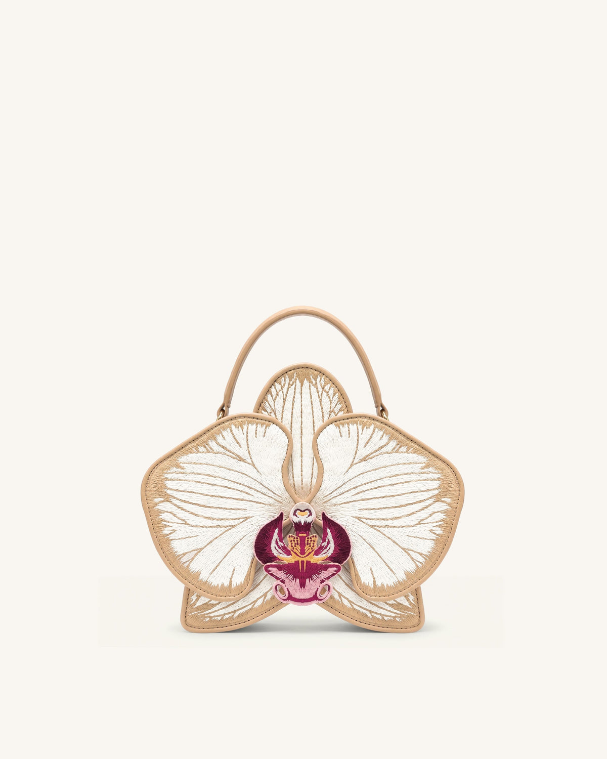 Flora Orchid Shaped Top Handle Bag - Champagne | JW PEI