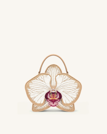 Flora Orchid Shaped Top Handle Bag - Champagne | JW PEI