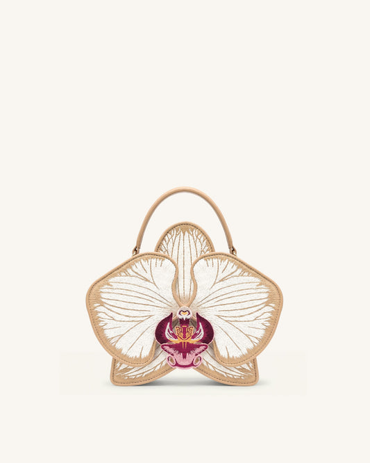 Flora Orchid Shaped Top Handle Bag - Champagne | JW PEI