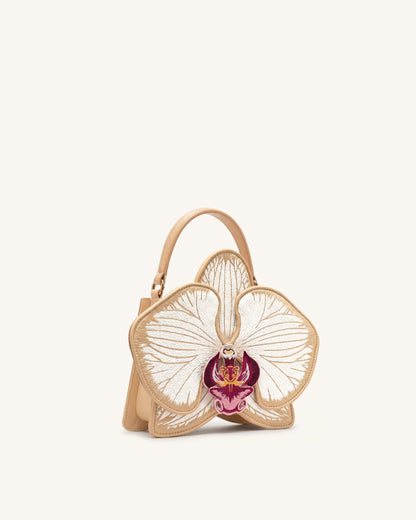 Flora Orchid Shaped Top Handle Bag - Champagne | JW PEI
