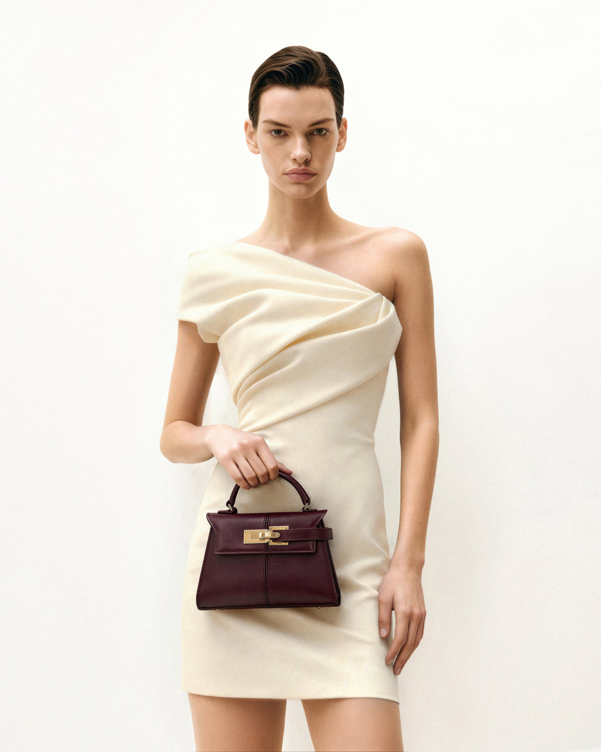 Elise Top Handle Bag - Deep Burgundy | JW PEI