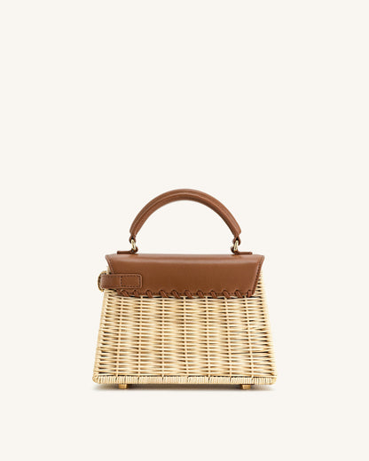 Elise Natural Rattan Weaving Handbag - Brown Rattan | JW PEI