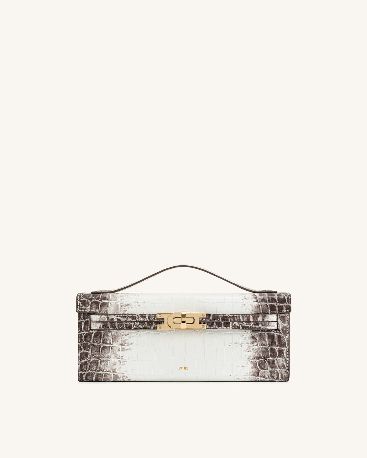 Bria Structured Top Handle Bag - White Croc | JW PEI
