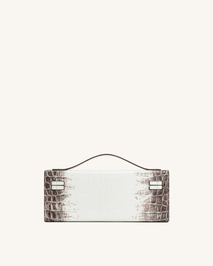 Bria Structured Top Handle Bag - White Croc | JW PEI
