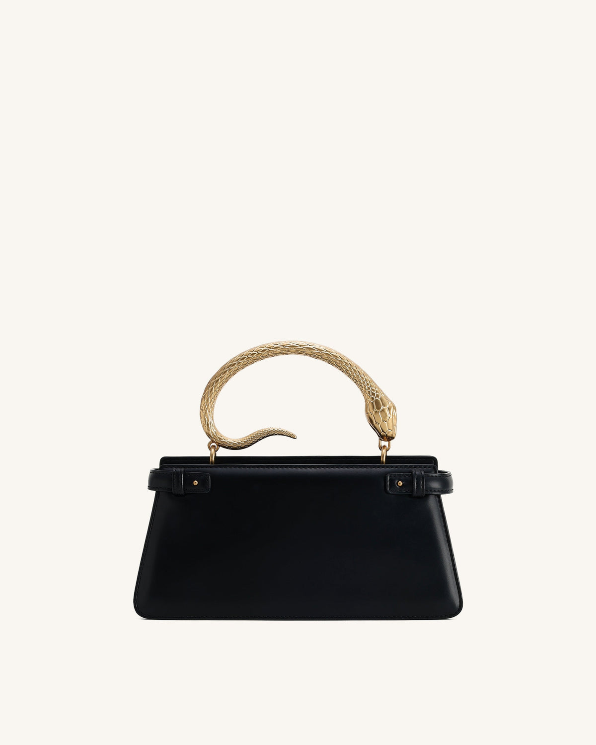 Elena Snake Handle Top Handle Bag - Black | JW PEI