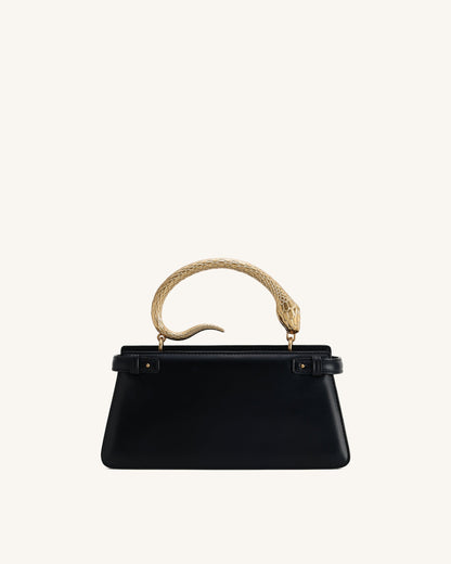 Elena Snake Handle Top Handle Bag - Black | JW PEI