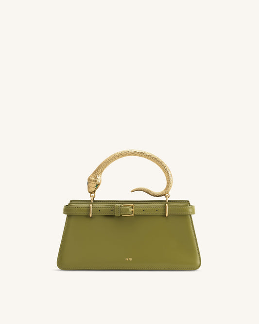 Elena Snake Handle Top Handle Bag - Matcha Green | JW PEI