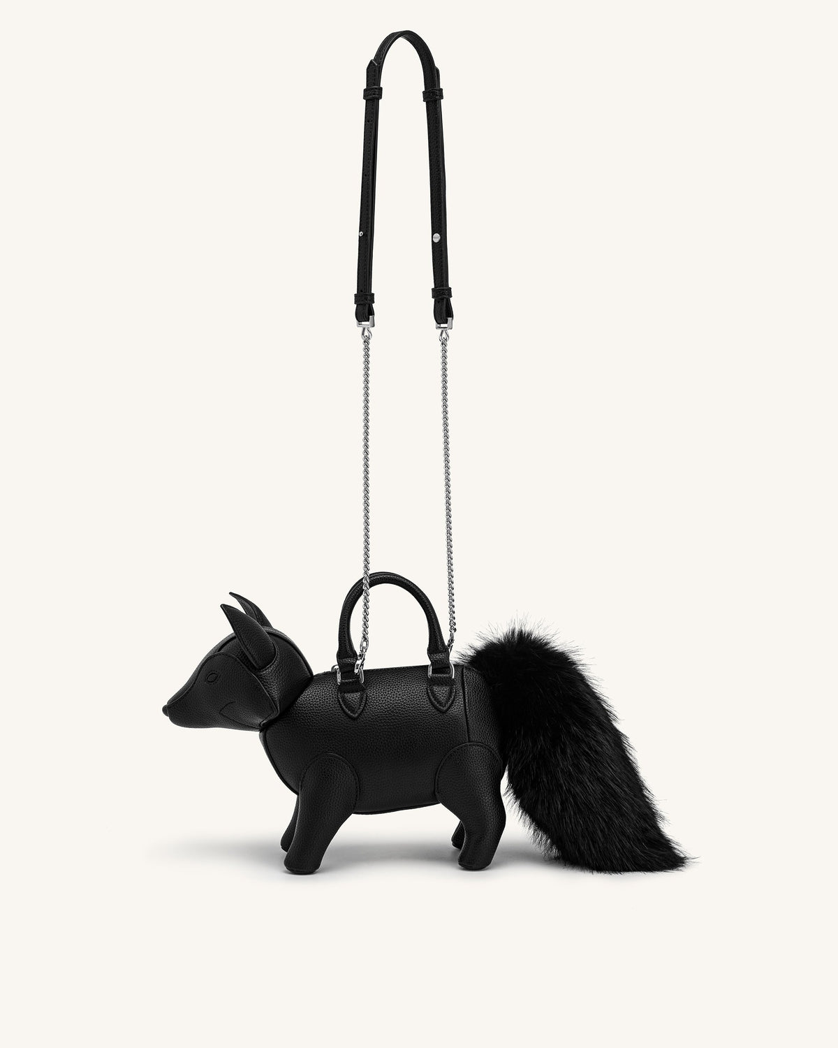 Kai Fox Shaped Top Handle Bag - Black | JW PEI