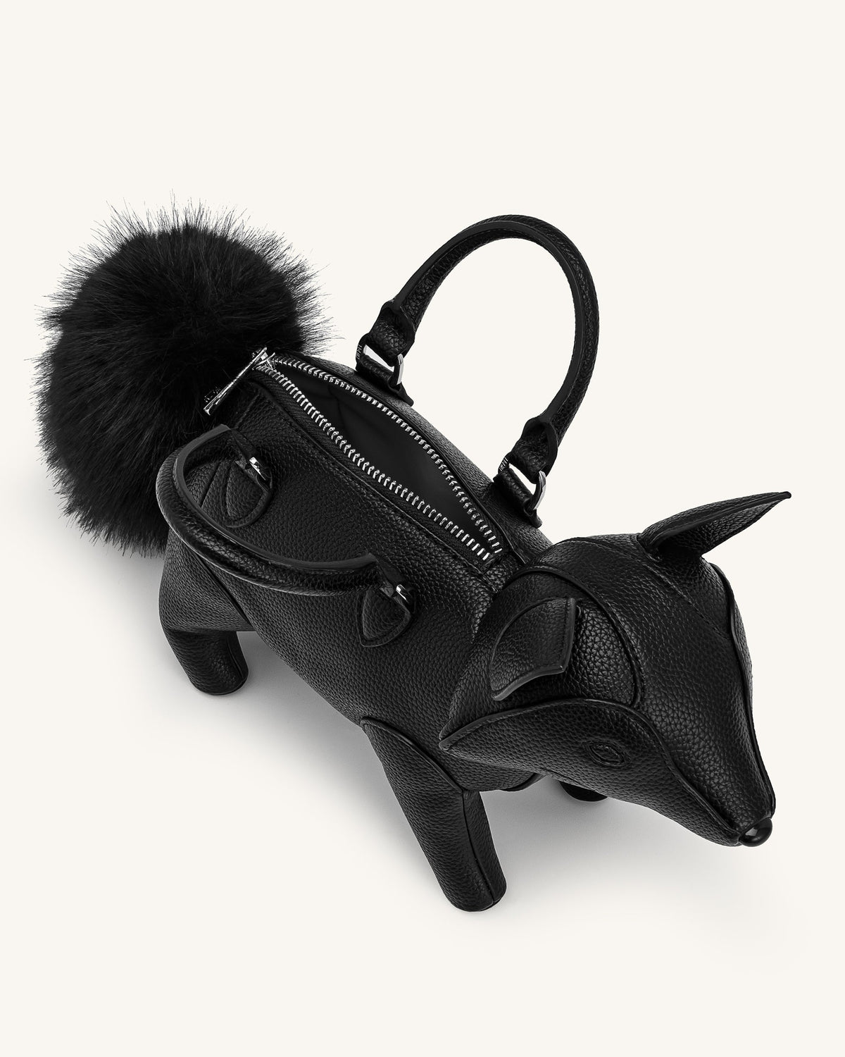 Kai Fox Shaped Top Handle Bag - Black | JW PEI