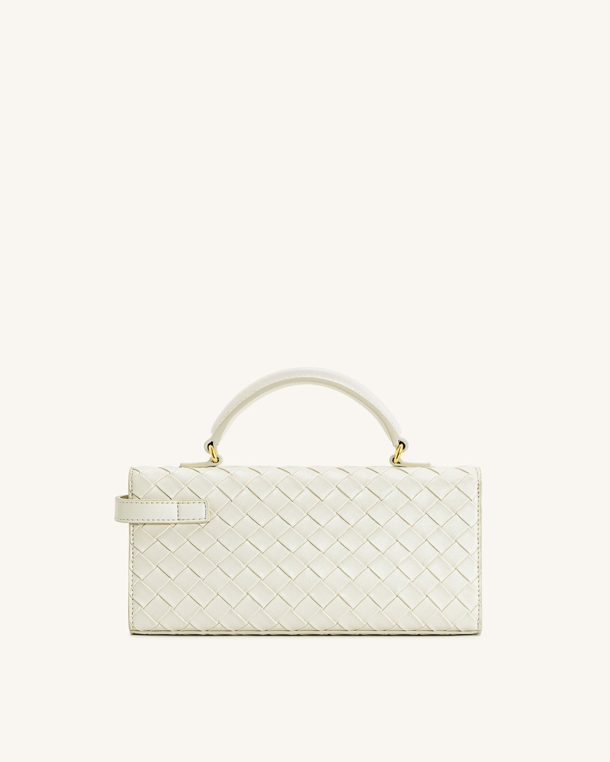 Keyla Weave Texture Top Handle Bag - White | JW PEI