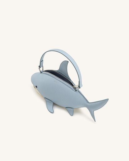 Nerys Shark Look Top Handle Bag - Light Blue | JW PEI