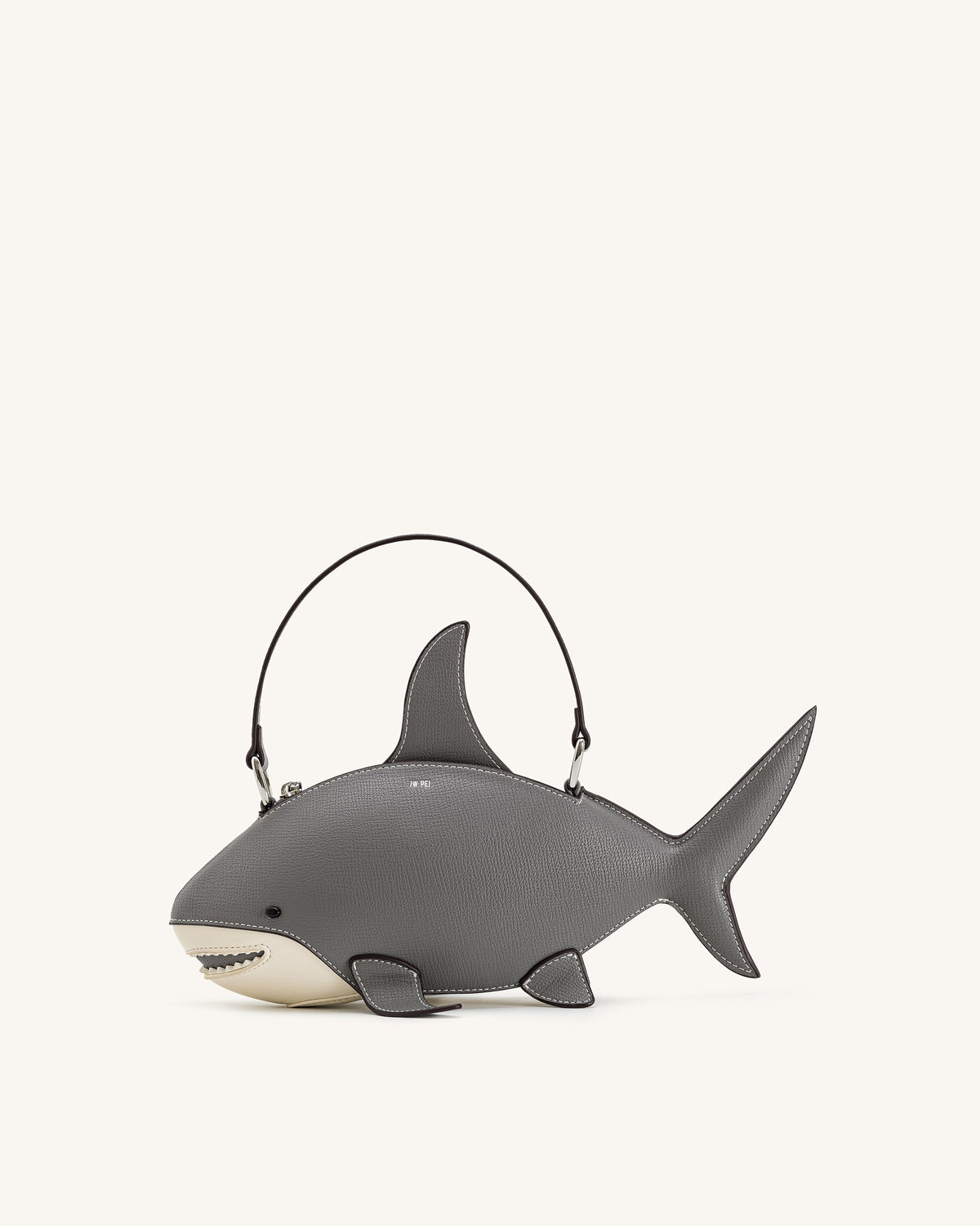 Nerys Shark Look Top Handle Bag - Grey | JW PEI