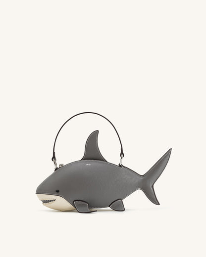 Nerys Shark Look Top Handle Bag - Grey | JW PEI