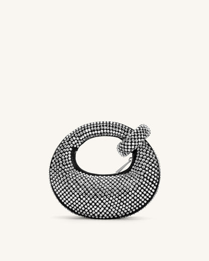 Abacus Artificial Crystal Mini Top Handle Bag - Black | JW PEI