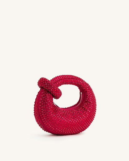 Abacus Artificial Crystal Mini Top Handle Bag - Red | JW PEI