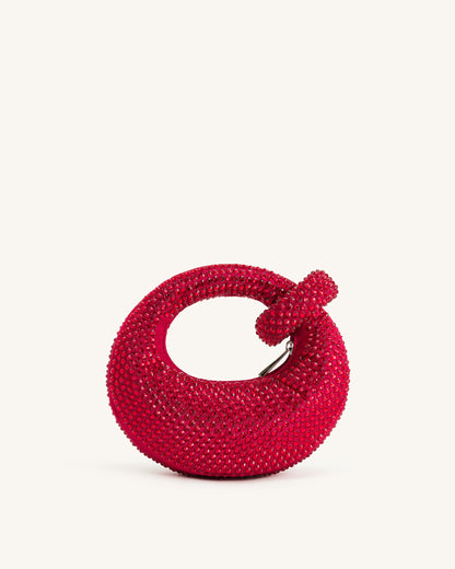 Abacus Artificial Crystal Mini Top Handle Bag - Red | JW PEI