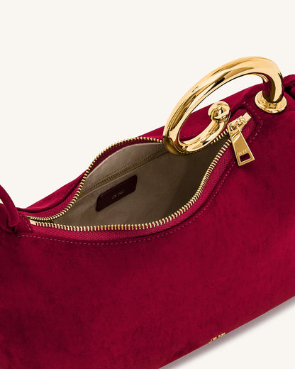 Nell Fringe Hardware Top Handle Bag - Burgundy | JW PEI
