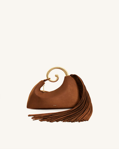 Nell Fringe Hardware Top Handle Bag - Mocha Brown | JW PEI