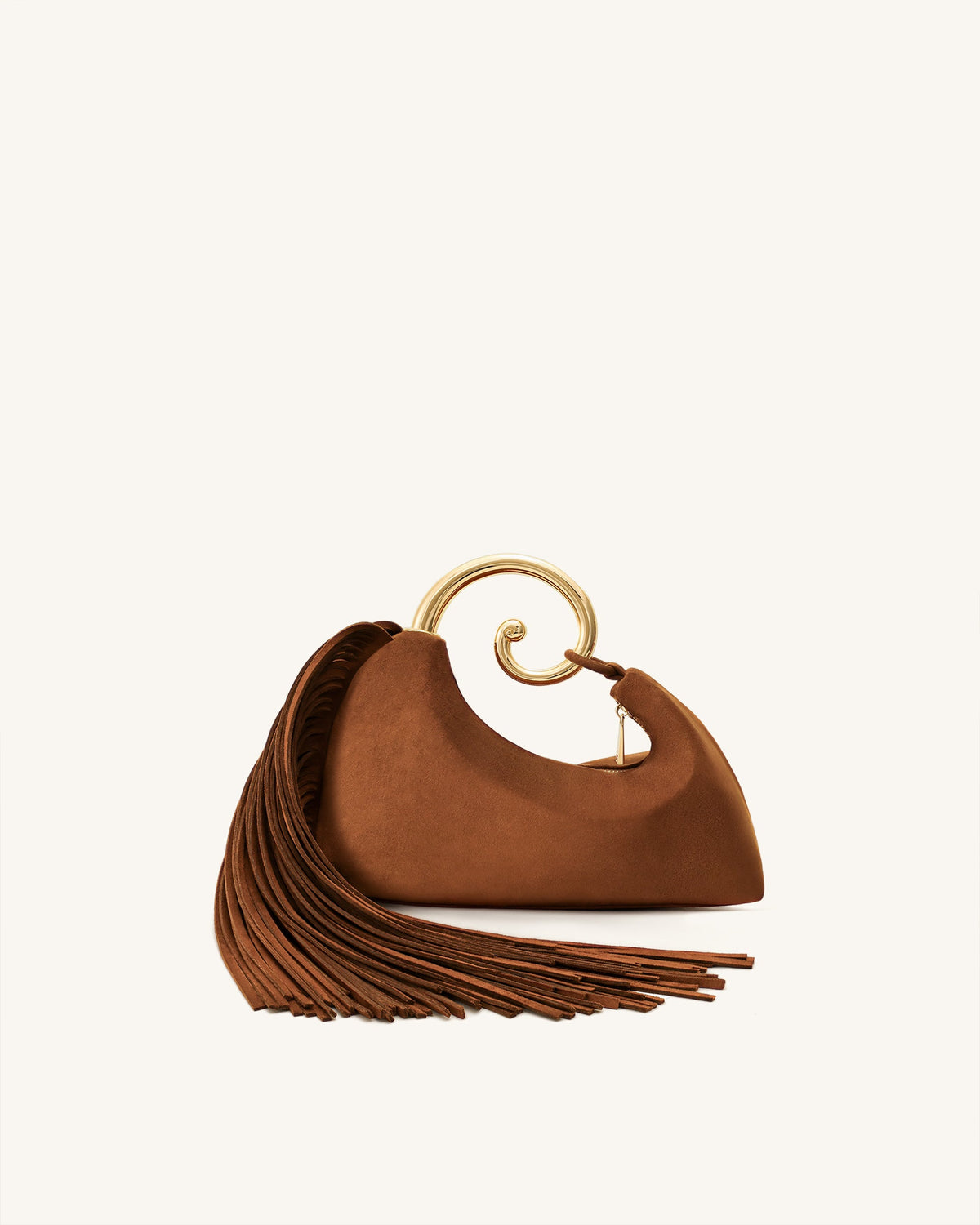 Nell Fringe Hardware Top Handle Bag - Mocha Brown | JW PEI
