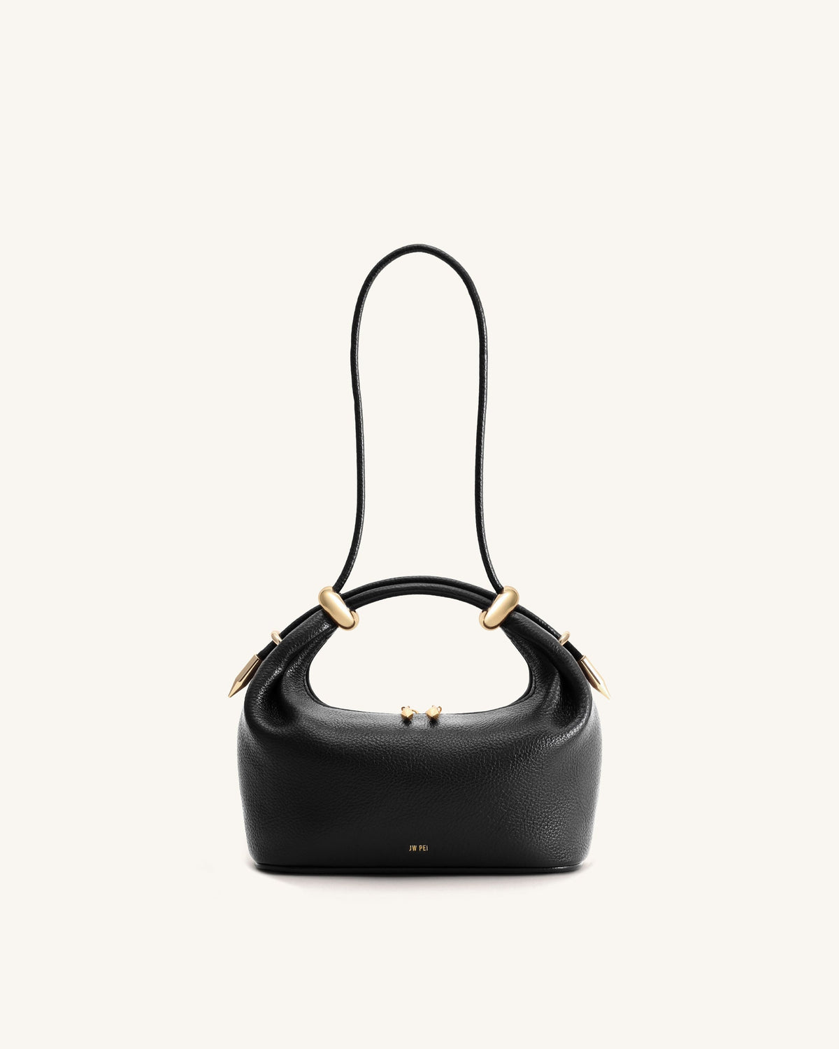 Ellie Metal Ring Embellished Top Handle Bag - Black | JW PEI