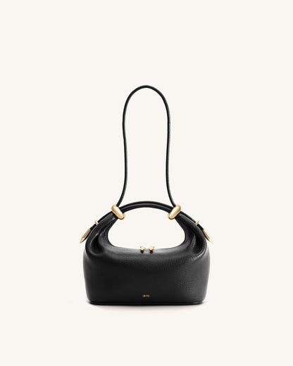 Ellie Metal Ring Embellished Top Handle Bag - Black | JW PEI