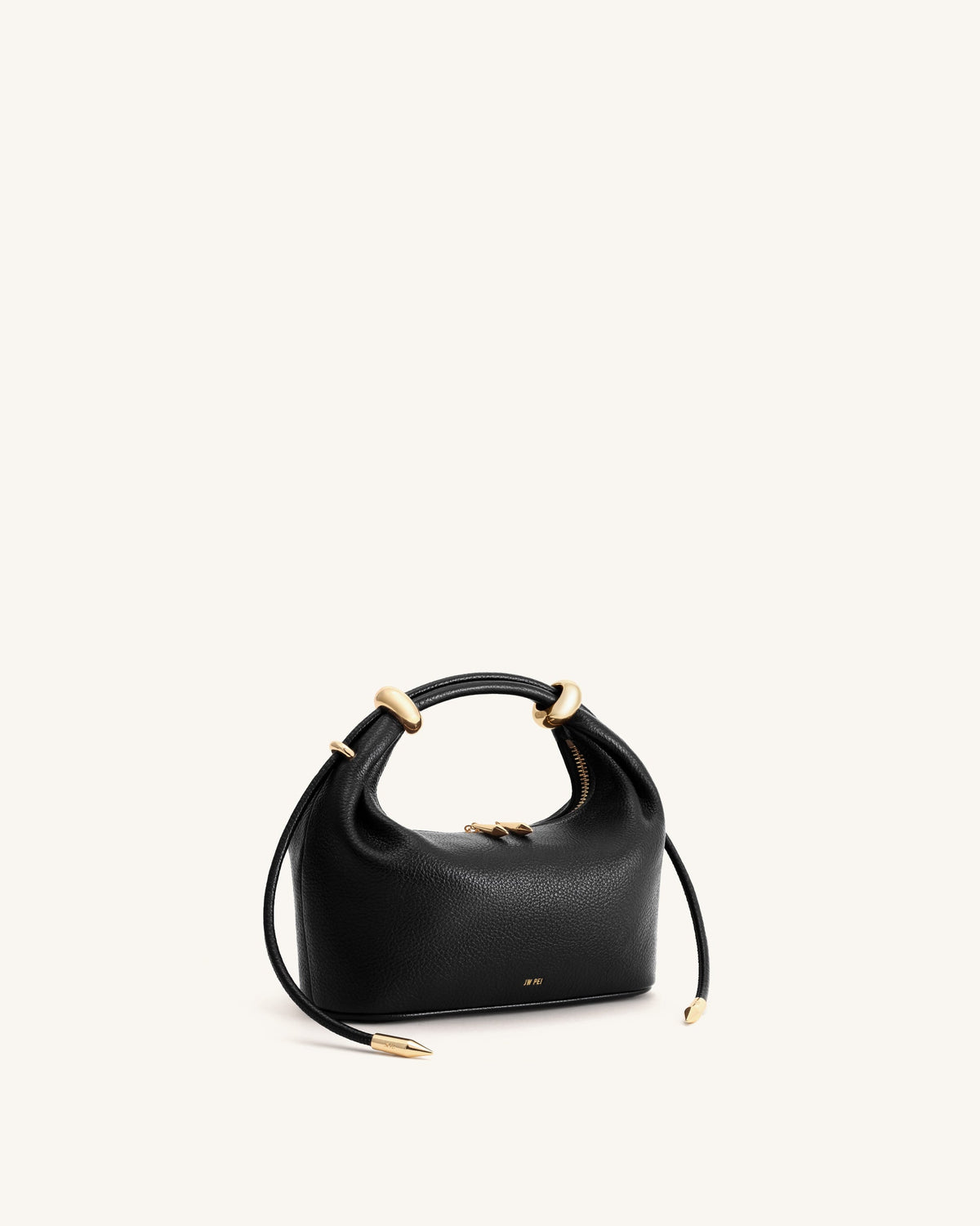 Ellie Metal Ring Embellished Top Handle Bag - Black | JW PEI