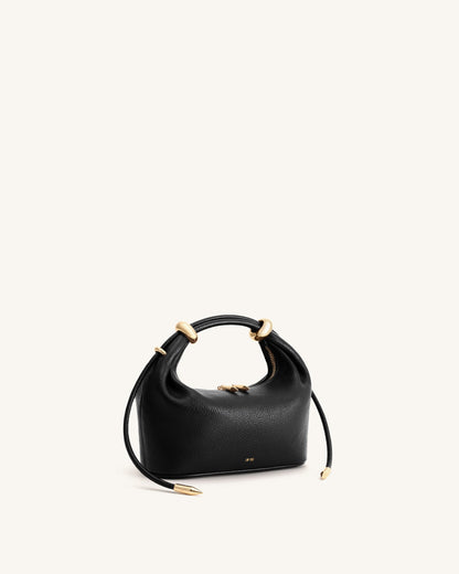 Ellie Metal Ring Embellished Top Handle Bag - Black | JW PEI